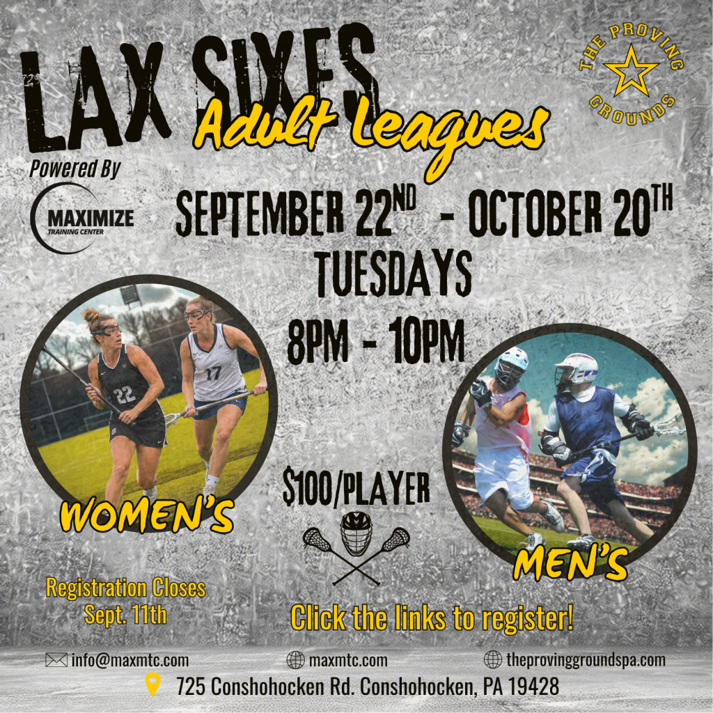 Adult LAX Sixes Leagues for men and women at The Proving Grounds